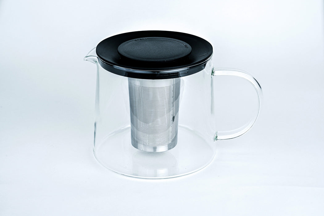 Galaxy Glass Tea Pot With Stainless Steel Filter & Black Lid 1500ml