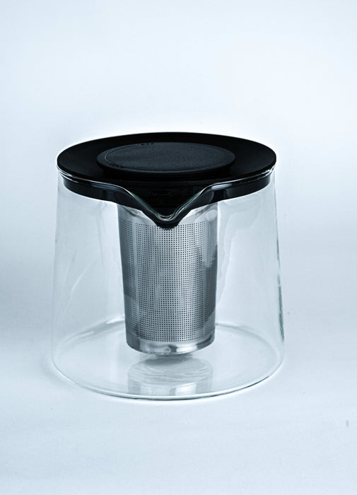 Galaxy Glass Tea Pot With Stainless Steel Filter & Black Lid 1500ml