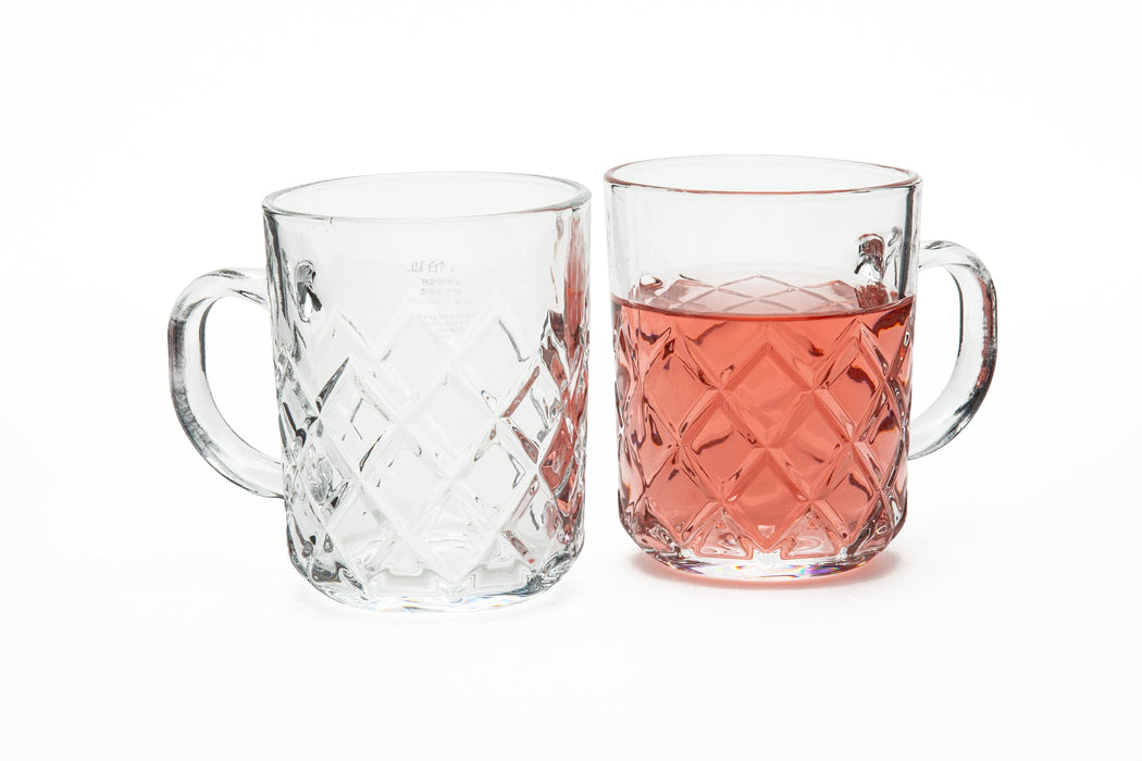 Diamond 6pc Glass Mug Set 24cl