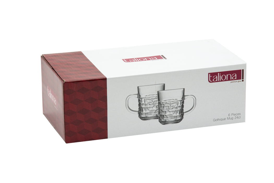 Gothique 6pc Glass Mug Set 24cl
