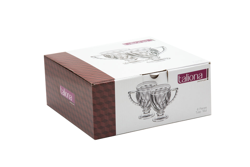 Tulip 6pc Glass Tea Cup Set 16cl