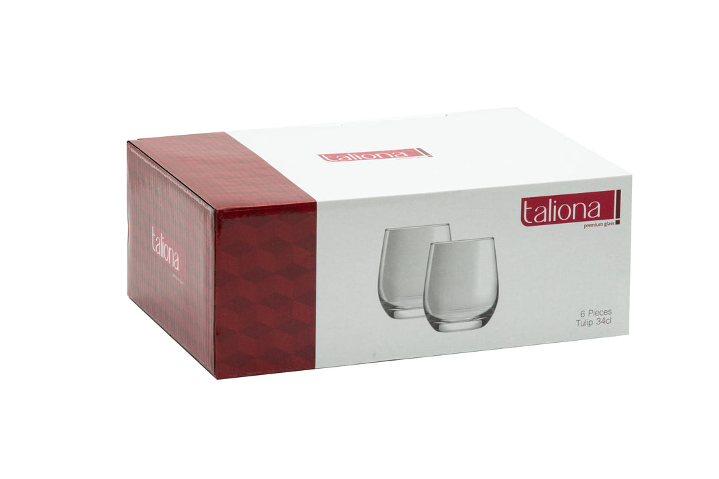 Tulip 6pc Glass O/F Tumbler Set 34cl