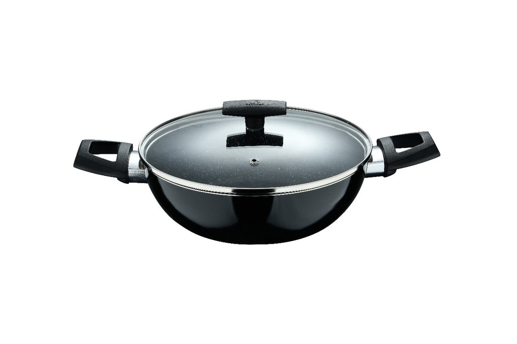 Shine Black Press Aluminum 9pcs Cookware Set With Induction Bottom