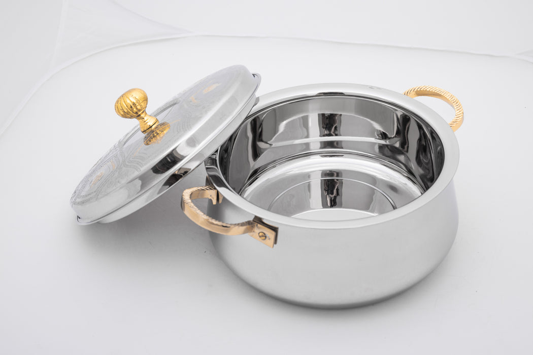 Vajra Zoya Stainless Steel Hotpot 2.5l Gold+Silver