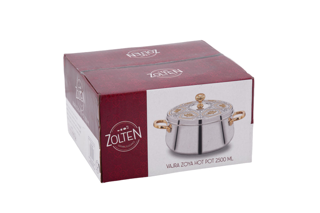 Vajra Zoya Stainless Steel Hotpot 2.5l Gold+Silver