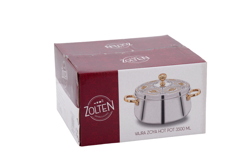 Vajra Zoya Stainless Steel Hotpot 3.5l Gold+Silver