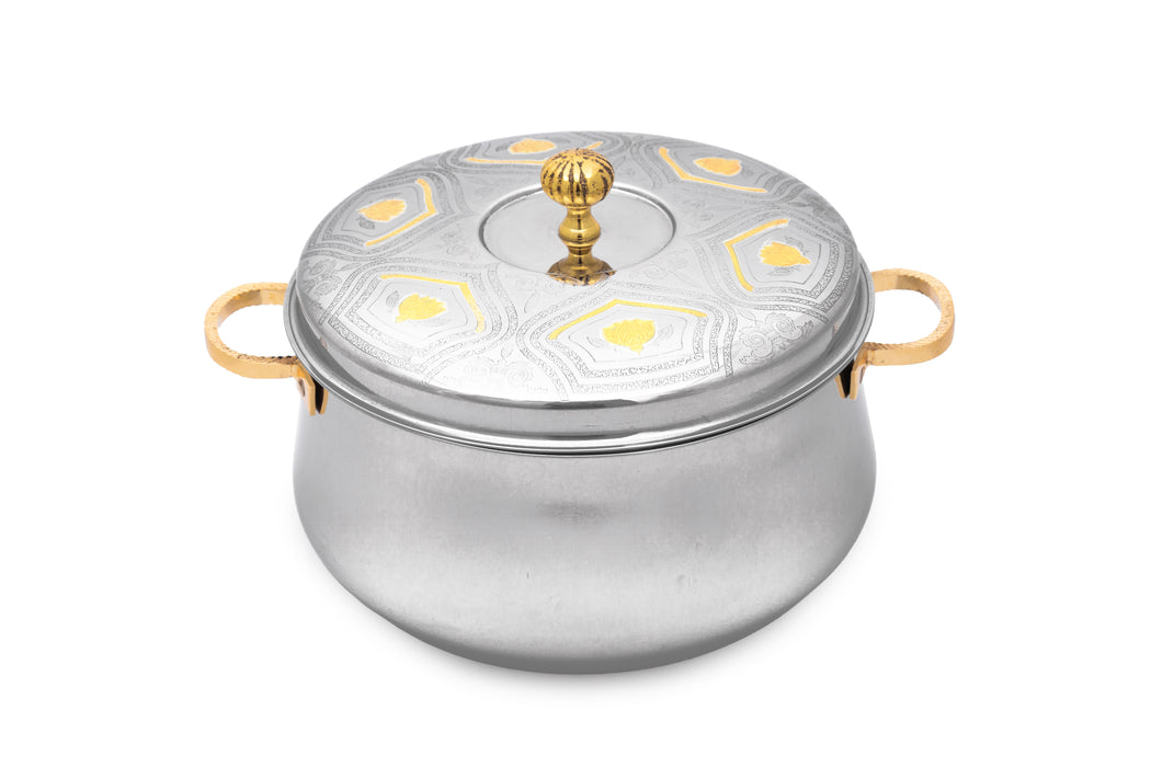 Vajra Zoya Stainless Steel Hotpot 5l Gold+Silver