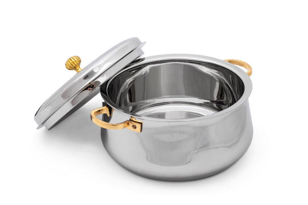 Vajra Zoya Stainless Steel Hotpot 5l Gold+Silver