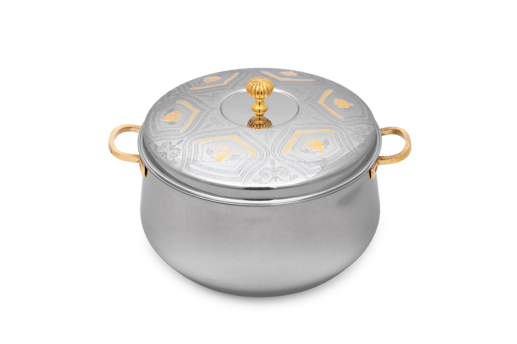 Vajra Zoya Stainless Steel Hotpot 7.5l Gold+Silver