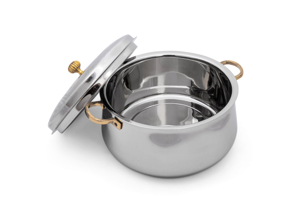 Vajra Zoya Stainless Steel Hotpot 7.5l Gold+Silver
