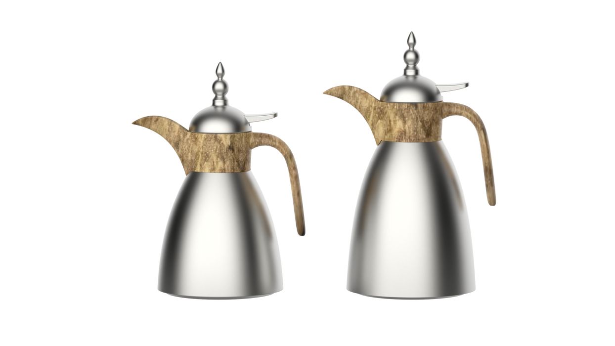 Classic Travertine 2pc Stainless Steel Vacuum Flask Set 0.7+1l