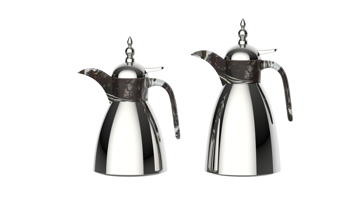 Classic Marquina 2pc Stainless Steel Vacuum Flask Set 0.7+1l