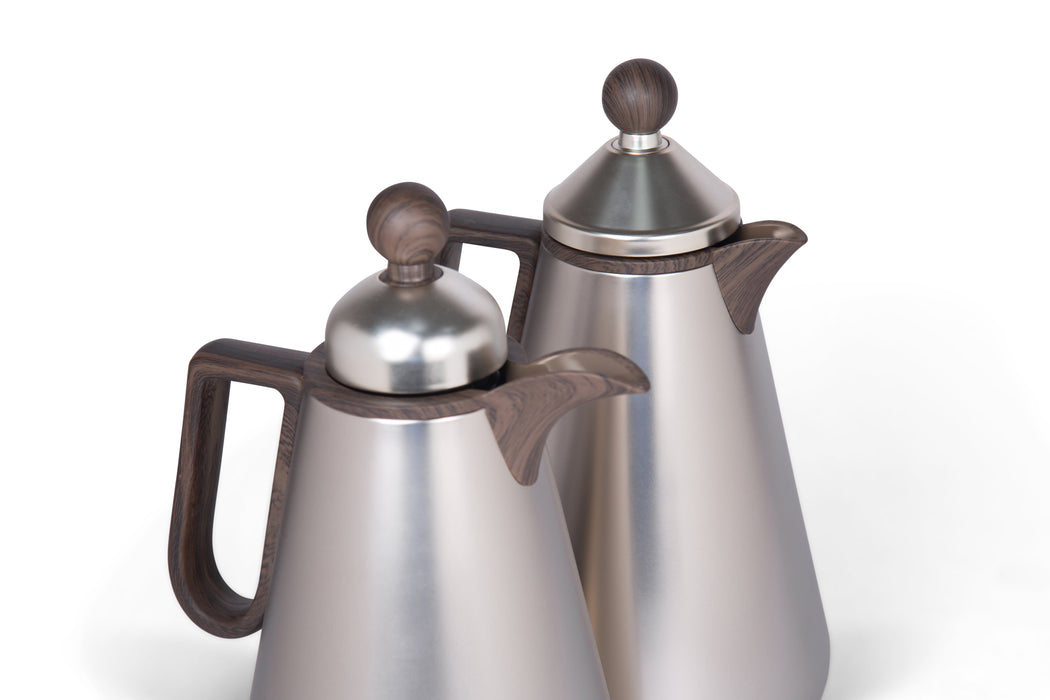Velora Wenge 2pc Stainless Steel Vacuum Flask Set 1l+1l