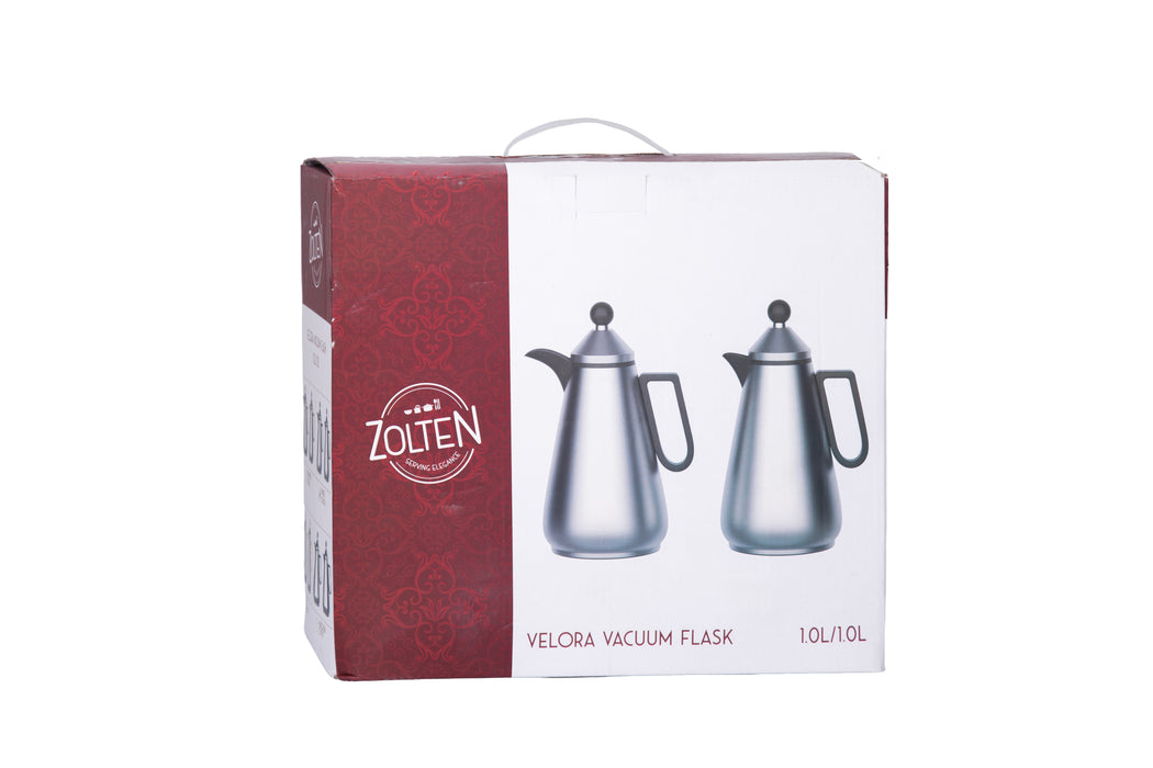 Velora Wenge 2pc Stainless Steel Vacuum Flask Set 1l+1l