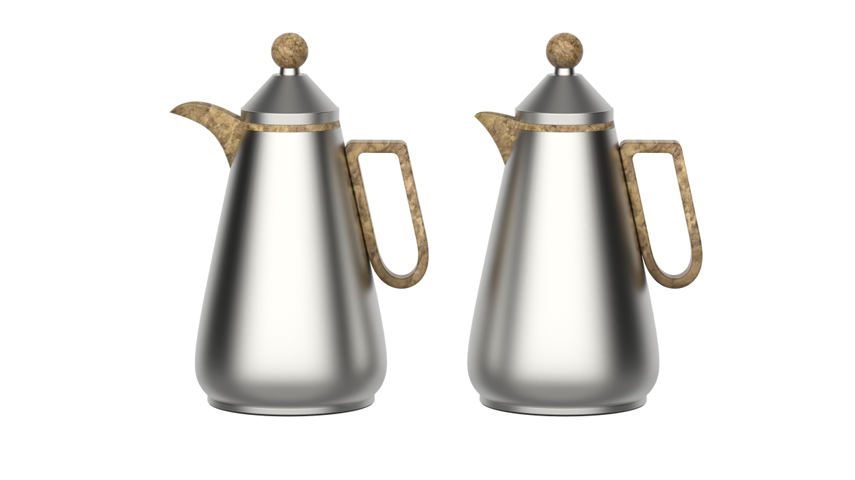 Velora Travertine 2pc Stainless Steel Vacuum Flask Set 1l+1l