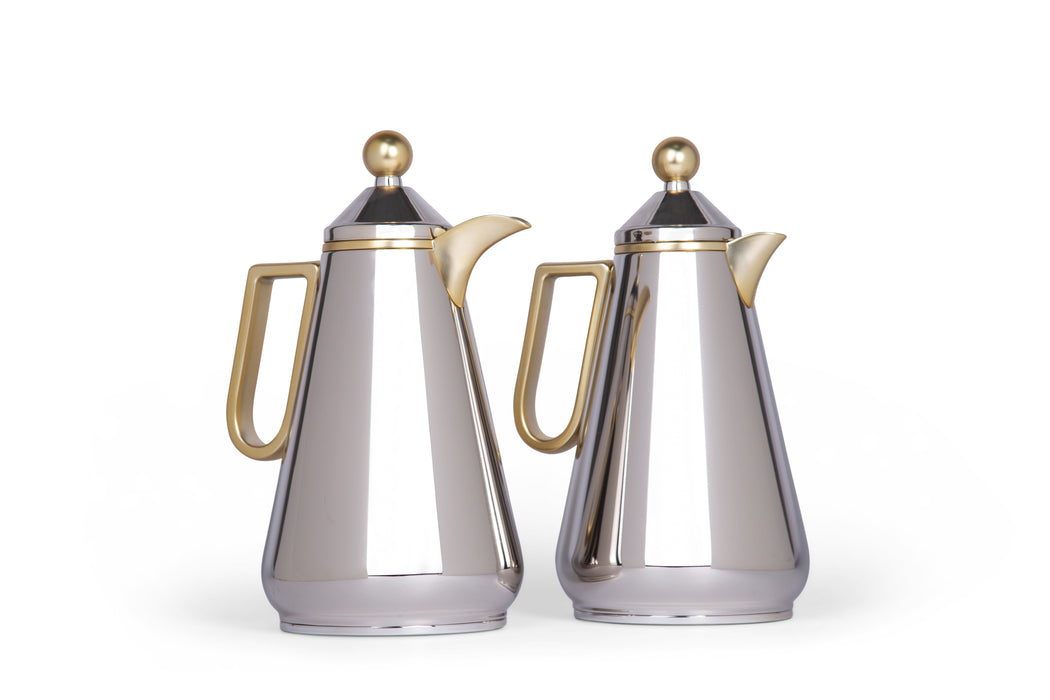 Velora Gold 2pc Stainless Steel Vacuum Flask Set 1l+1l