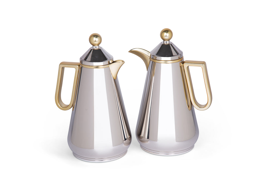Velora Gold 2pc Stainless Steel Vacuum Flask Set 1l+1l