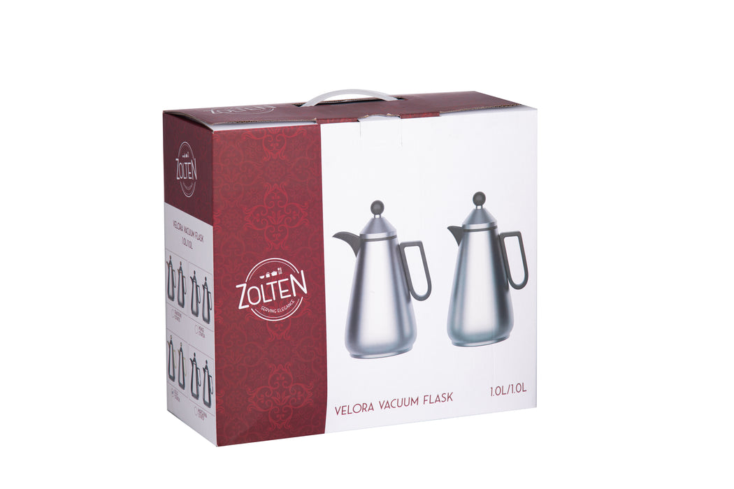 Velora Gold 2pc Stainless Steel Vacuum Flask Set 1l+1l