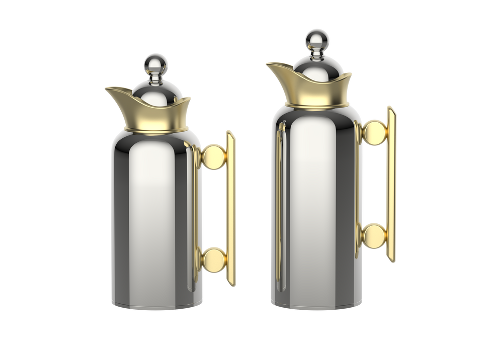 Linea Gold 2pc Stainless Steel Vacuum Flask Set 0.7l+1l