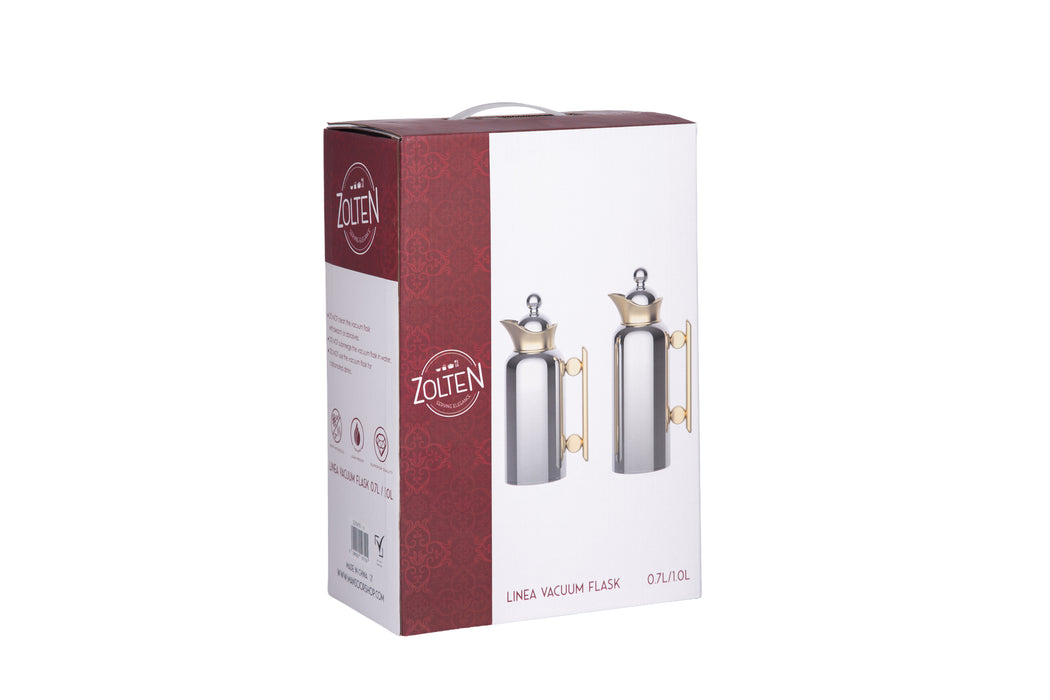 Linea Gold 2pc Stainless Steel Vacuum Flask Set 0.7l+1l