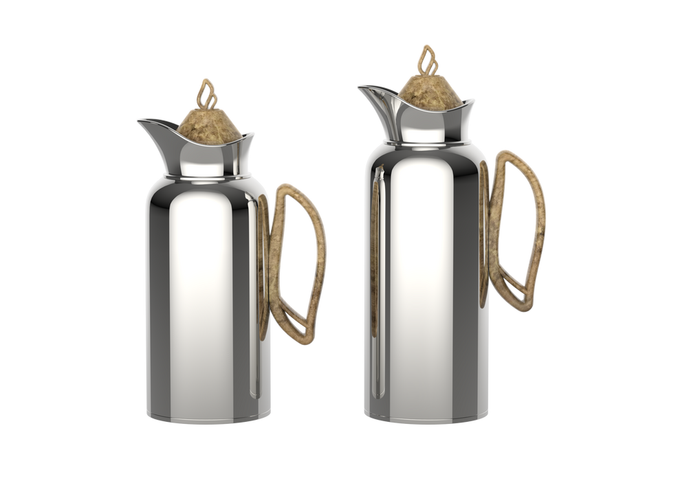 Eterna Travertine 2pc Stainless Steel Vacuum Flask Set 0.7l+1l