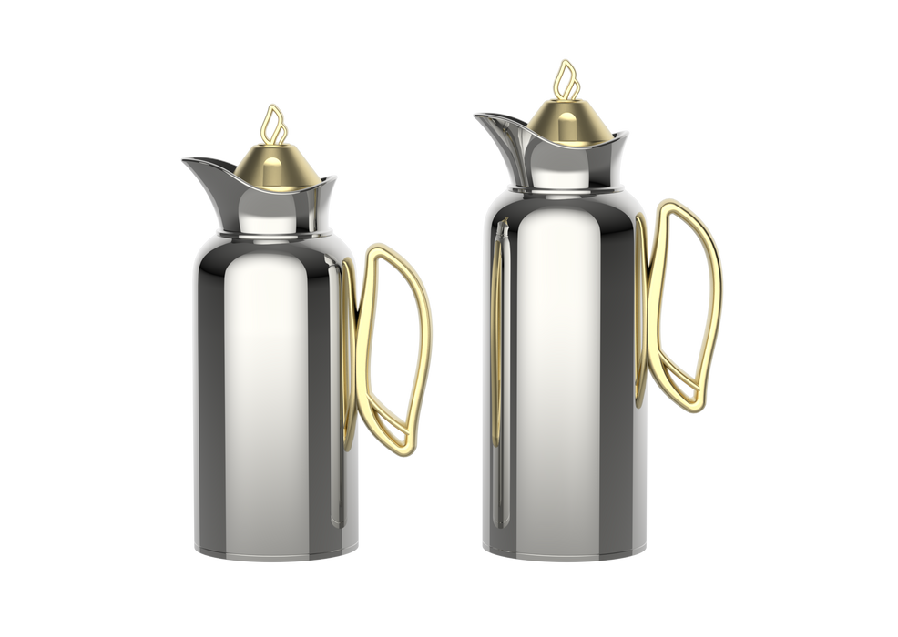 Eterna Gold 2pc Stainless Steel Vacuum Flask Set 0.7l+1l