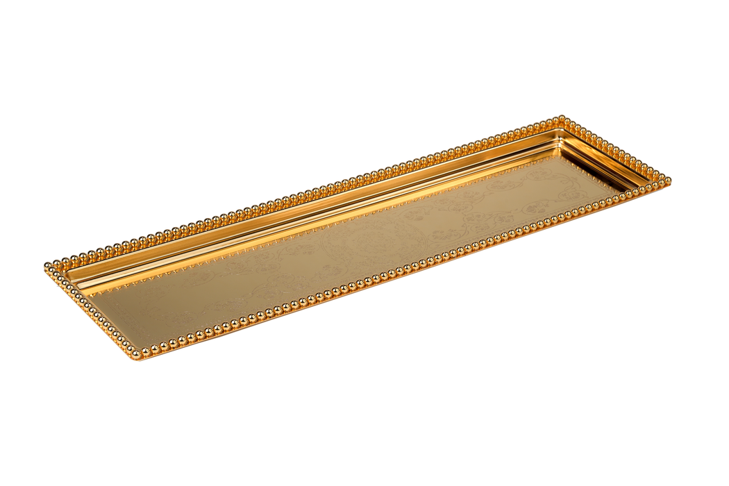 Silverplated Rectangle Tray S Gold 40x17cm