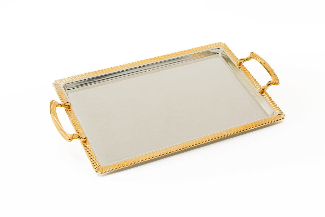 Silverplated Rectangle Tray Xl Gold+Silver 50x32.2cm