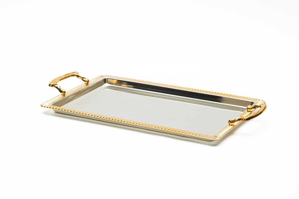 Silverplated Rectangle Tray Xl Gold+Silver 50x32.2cm
