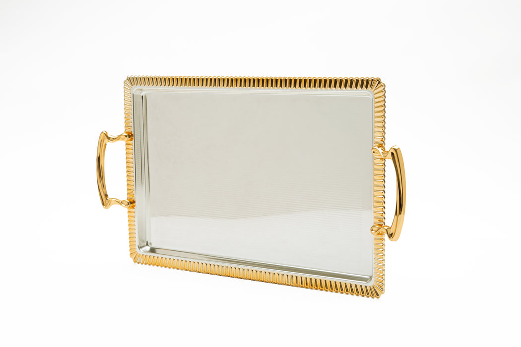 Silverplated Rectangle Tray Xl Gold+Silver 50x32.2cm