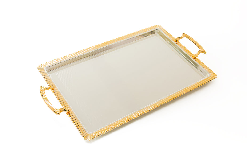 Silverplated Rectangle Tray L Gold+Silver 42.5x27.6cm