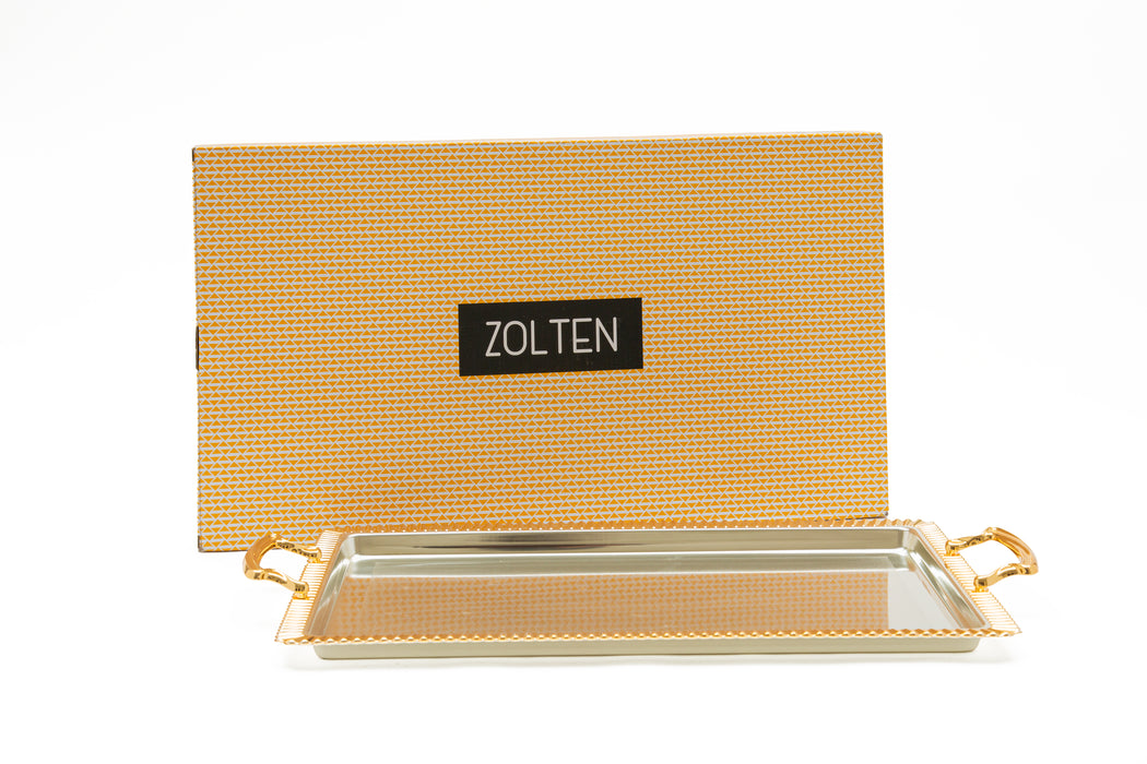 Silverplated Rectangle Tray L Gold+Silver 42.5x27.6cm