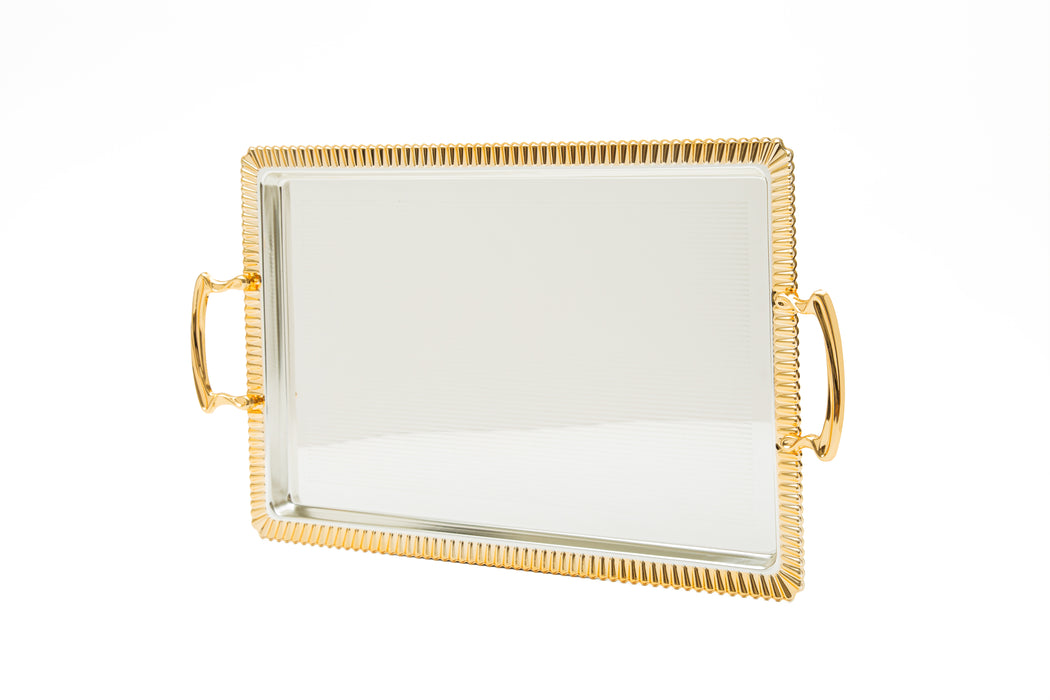 Silverplated Rectangle Tray L Gold+Silver 42.5x27.6cm