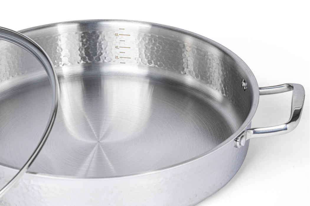 Hammered Tri-Ply Shallow Casserole 36cm