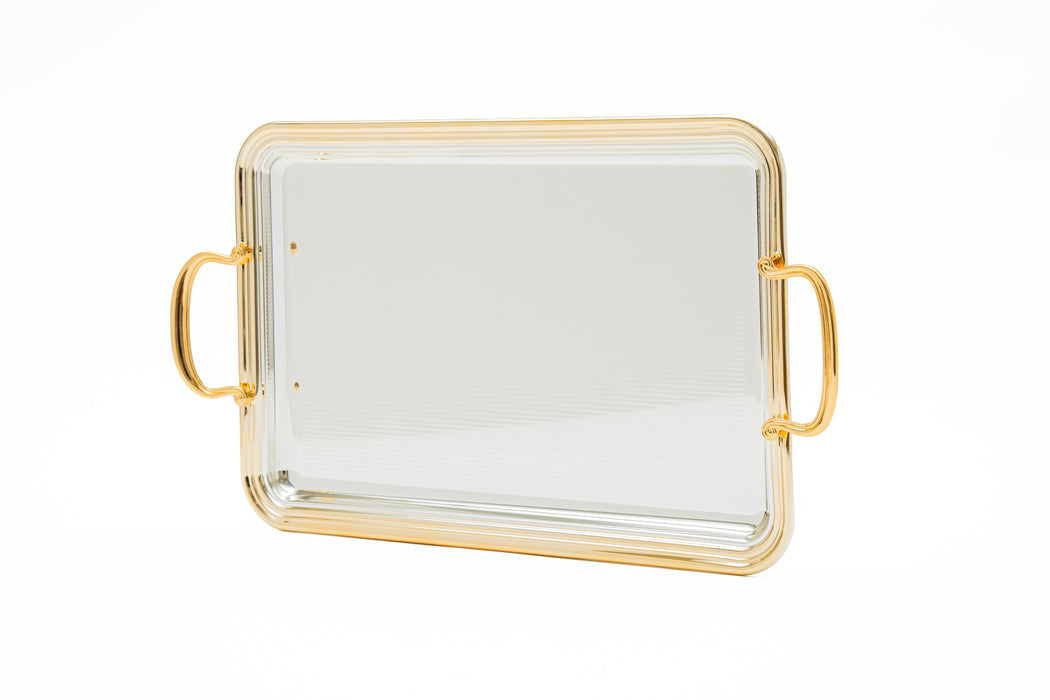 Silverplated Rectangle Tray L Gold+Silver 42.5x27.6cm