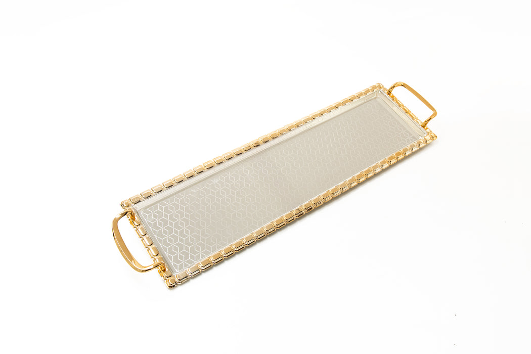 Silverplated Rectangle Tray Gold+Silver Xl 57.8x16.8cm