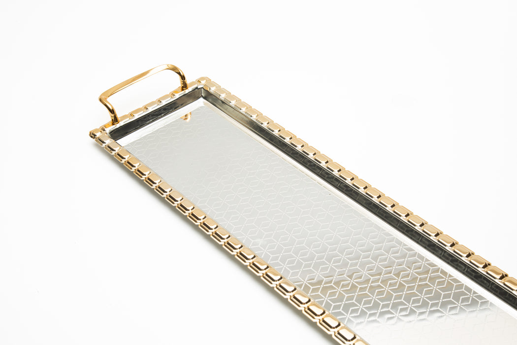 Silverplated Rectangle Tray Gold+Silver Xl 57.8x16.8cm