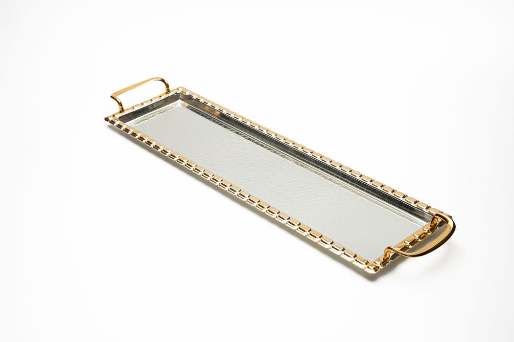 Silverplated Rectangle Tray Gold+Silver Xl 57.8x16.8cm