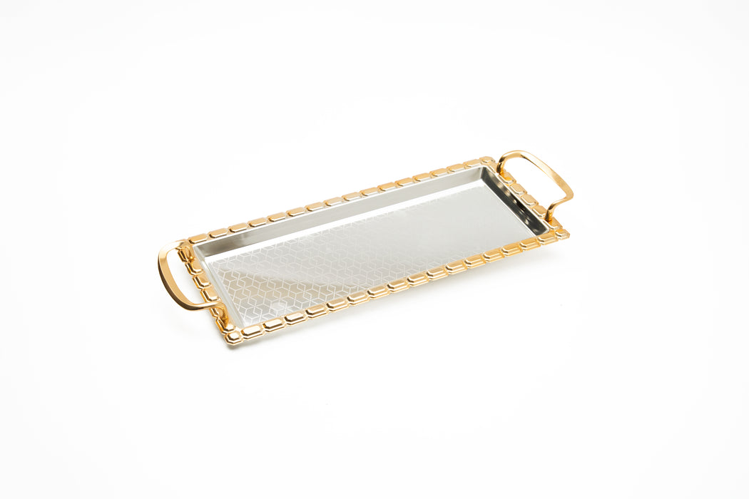 Silverplated Rectangle Tray Gold+Silver M 38.8x16.9cm
