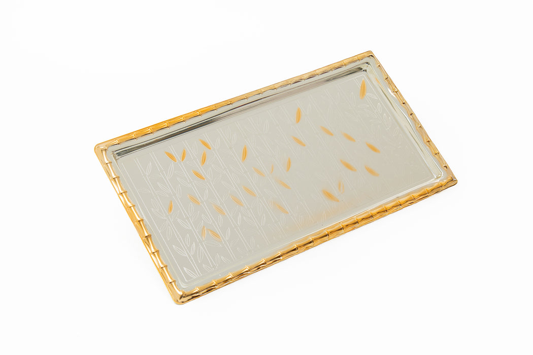 Silverplated Rectangle Tray Gold+Silver S 32x17 Cm