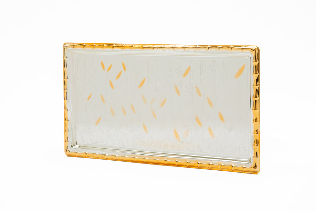 Silverplated Rectangle Tray Gold+Silver S 32x17 Cm