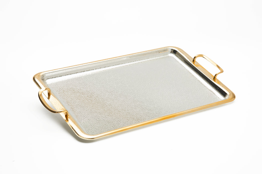 Silverplated Rectangle Tray Gold+Silver Xl 50x30.5 Cm