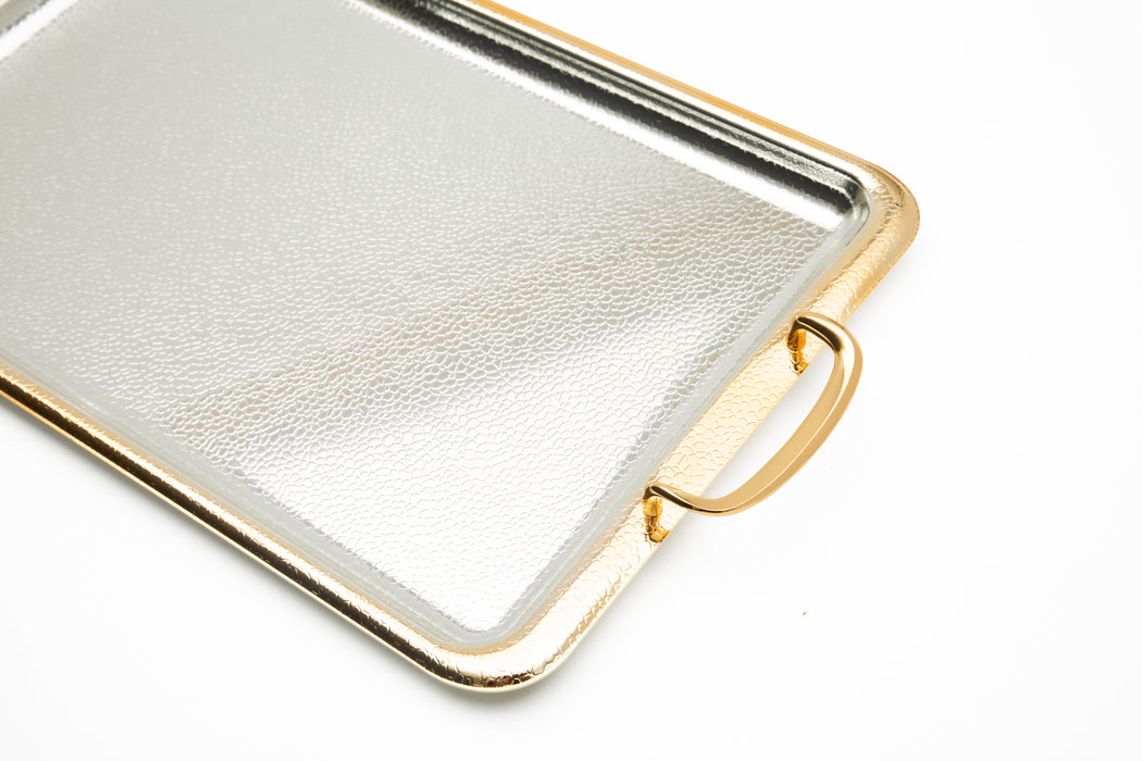 Silverplated Rectangle Tray Gold+Silver Xl 50x30.5 Cm