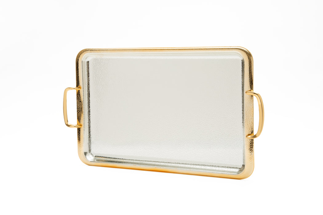 Silverplated Rectangle Tray Gold+Silver Xl 50x30.5 Cm