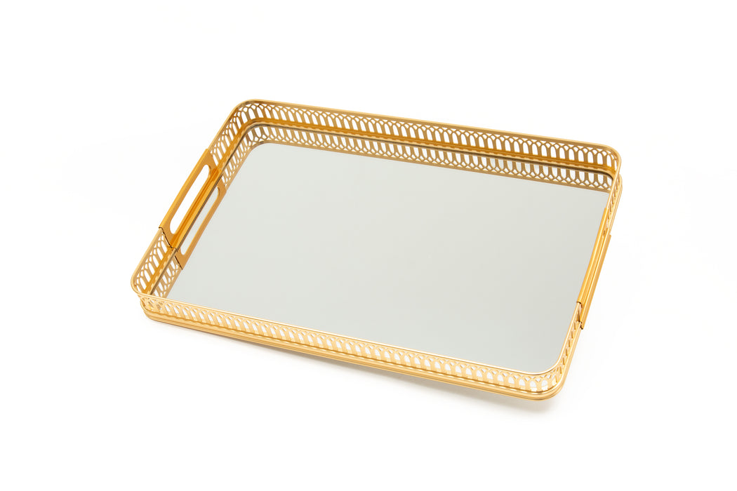 Silverplated Rectangle Tray Gold L56x36.8 Cm