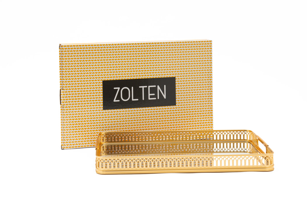Silverplated Rectangle Tray Gold L56x36.8 Cm