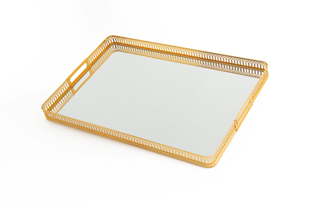 Silverplated Rectangle Tray Gold S 40x26 Cm