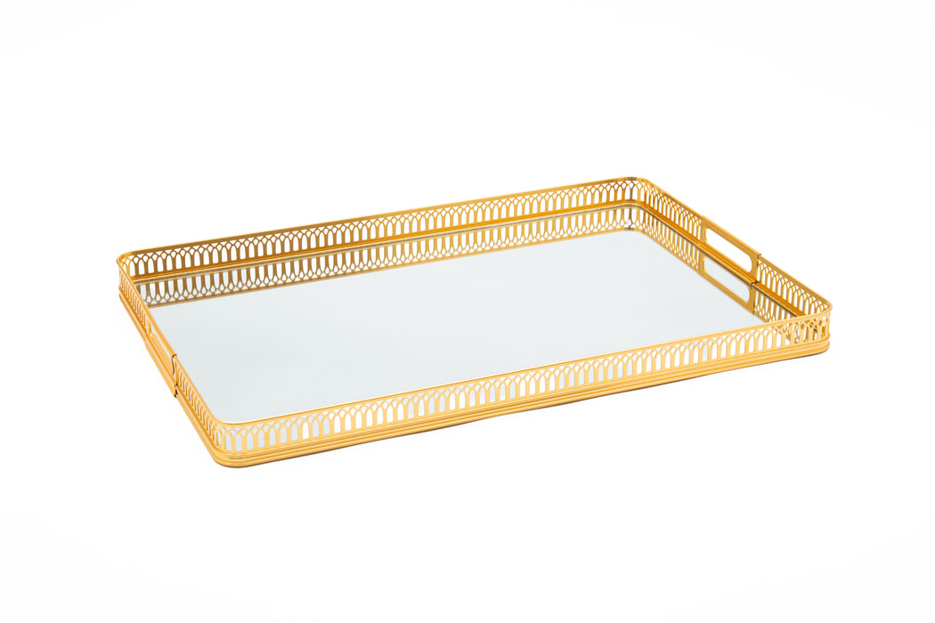 Silverplated Rectangle Tray Gold S 40x26 Cm
