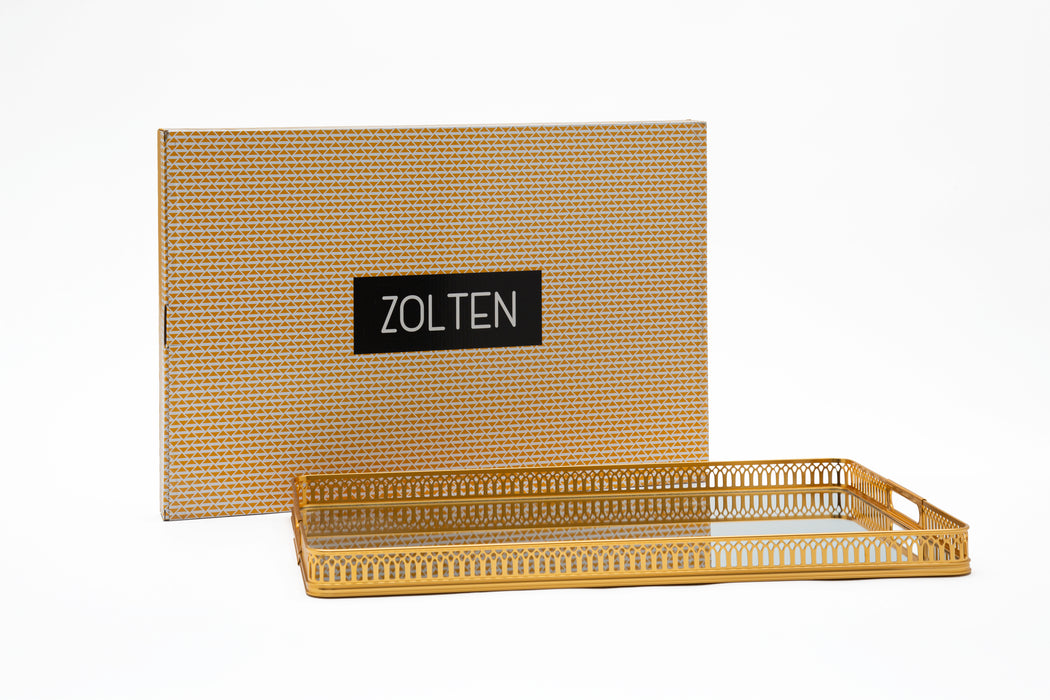 Silverplated Rectangle Tray Gold S 40x26 Cm