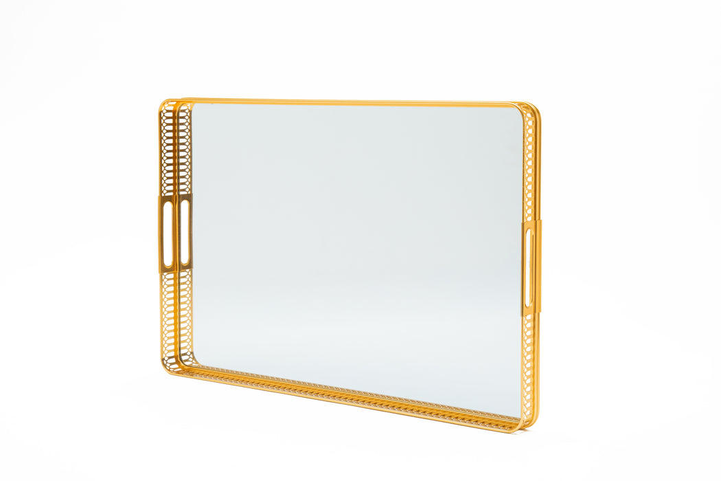 Silverplated Rectangle Tray Gold S 40x26 Cm